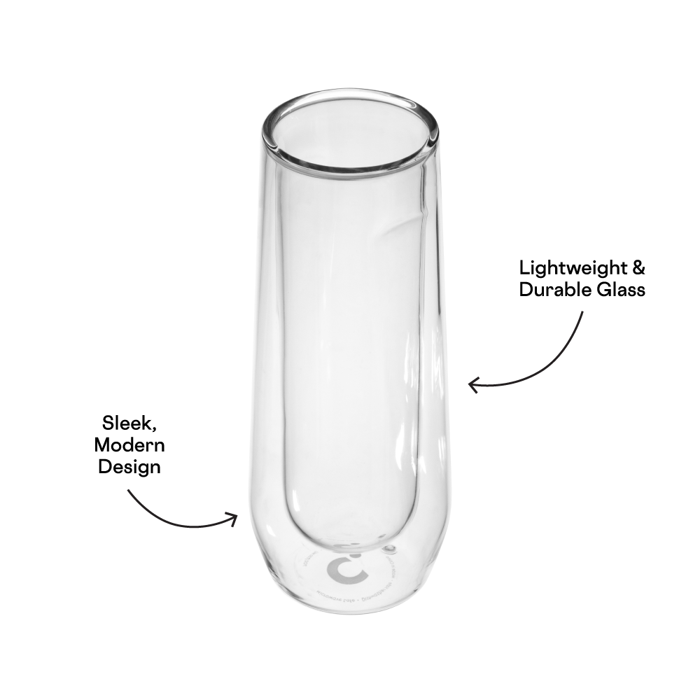 Stemless Flute Glass Set (2) - Smooth Choice O1