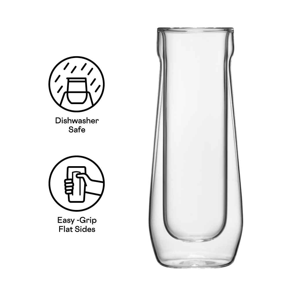 Stemless Flute Glass Set (2) - Smooth Choice O1