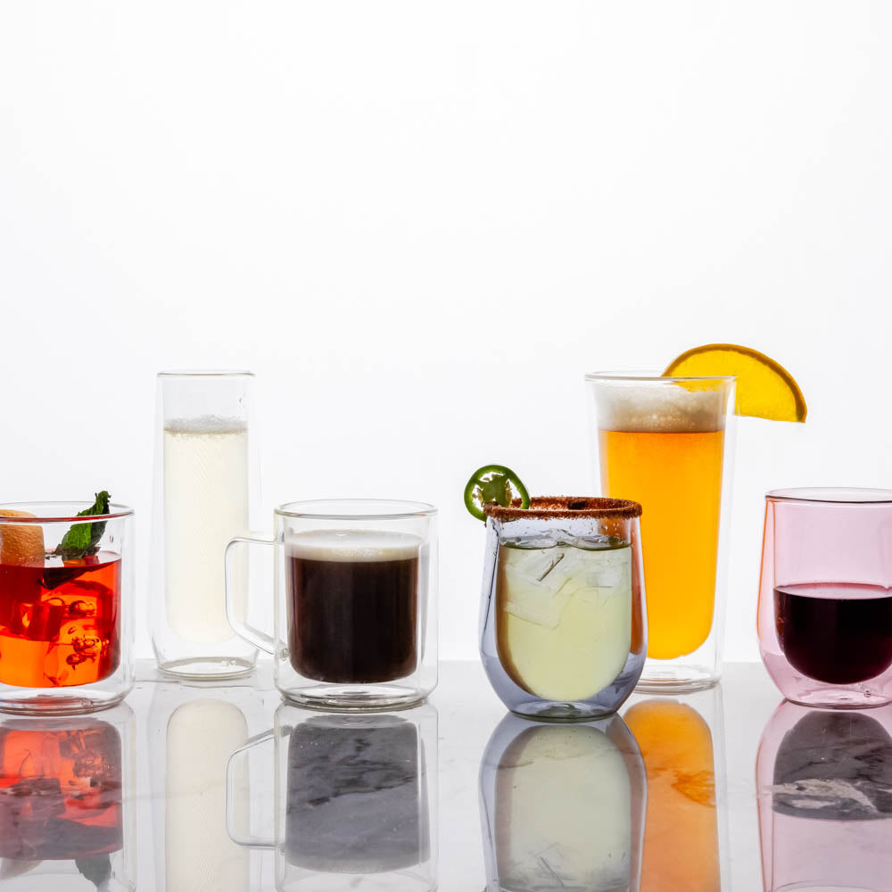 Stemless Flute Glass Set (2) - Smooth Choice O1